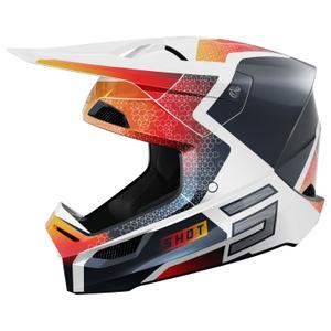 Dziecięcy kask motocrossowy Shot Furious Phaser niebiesko-czerwony