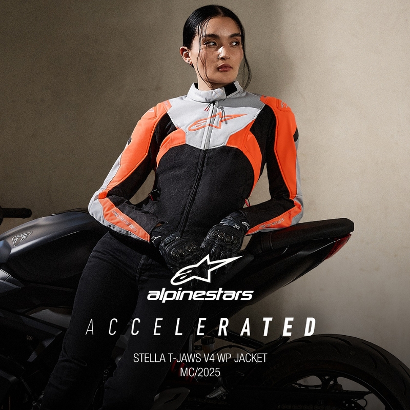 Damska kurtka motocyklowa Alpinestars Stella T-Jaws 4 Wodoodporna czarno-szaro-fluo-czerwona