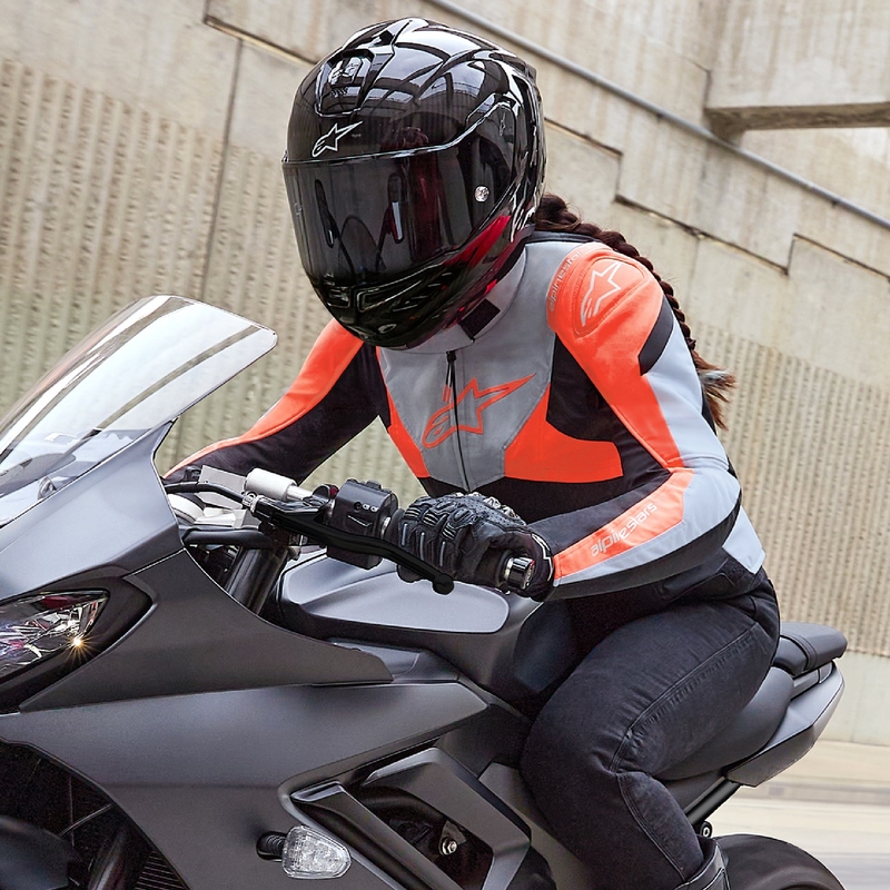 Damska kurtka motocyklowa Alpinestars Stella T-Jaws 4 Wodoodporna czarno-szaro-fluo-czerwona