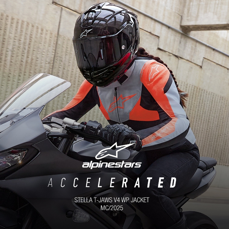 Damska kurtka motocyklowa Alpinestars Stella T-Jaws 4 Wodoodporna czarno-szaro-fluo-czerwona
