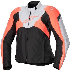 Damska kurtka motocyklowa Alpinestars Stella T-Jaws 4 Wodoodporna czarno-szaro-fluo-czerwona
