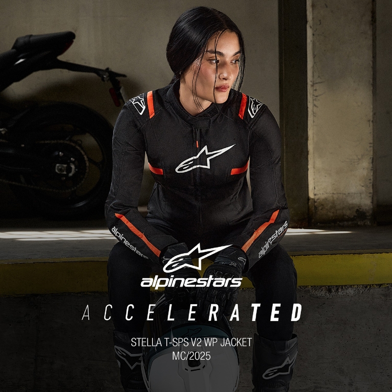 Damska kurtka motocyklowa Alpinestars Stella T-SPS 2 Wodoodporna czarno-biało-fluo czerwona