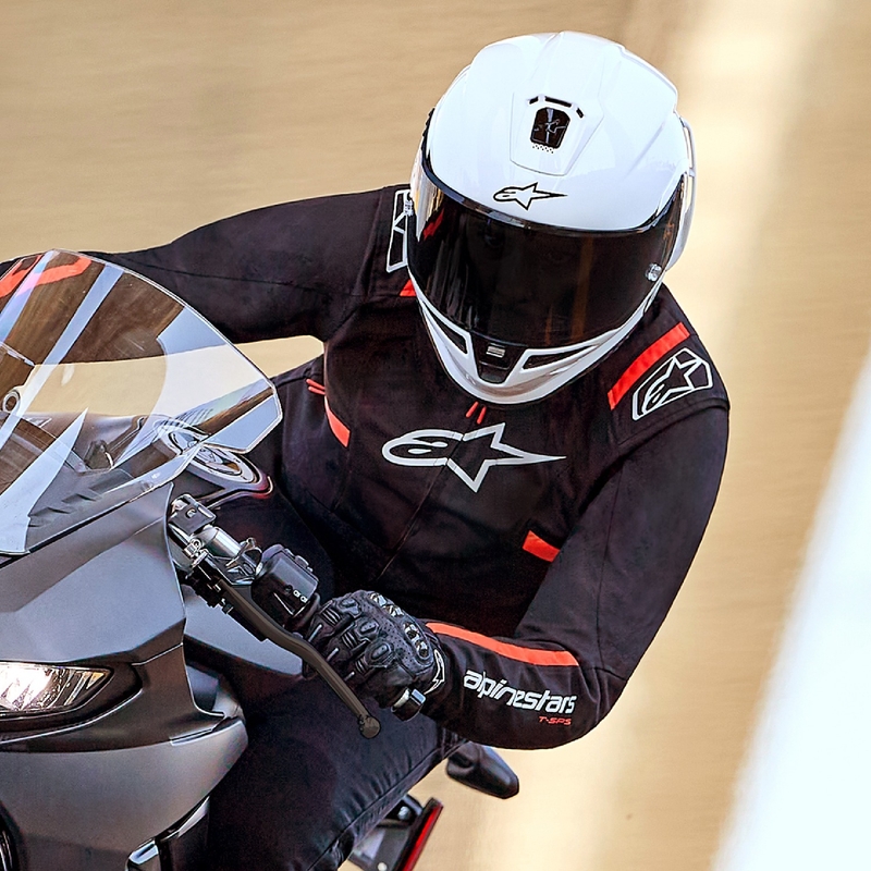 Damska kurtka motocyklowa Alpinestars Stella T-SPS 2 Wodoodporna czarno-biało-fluo czerwona