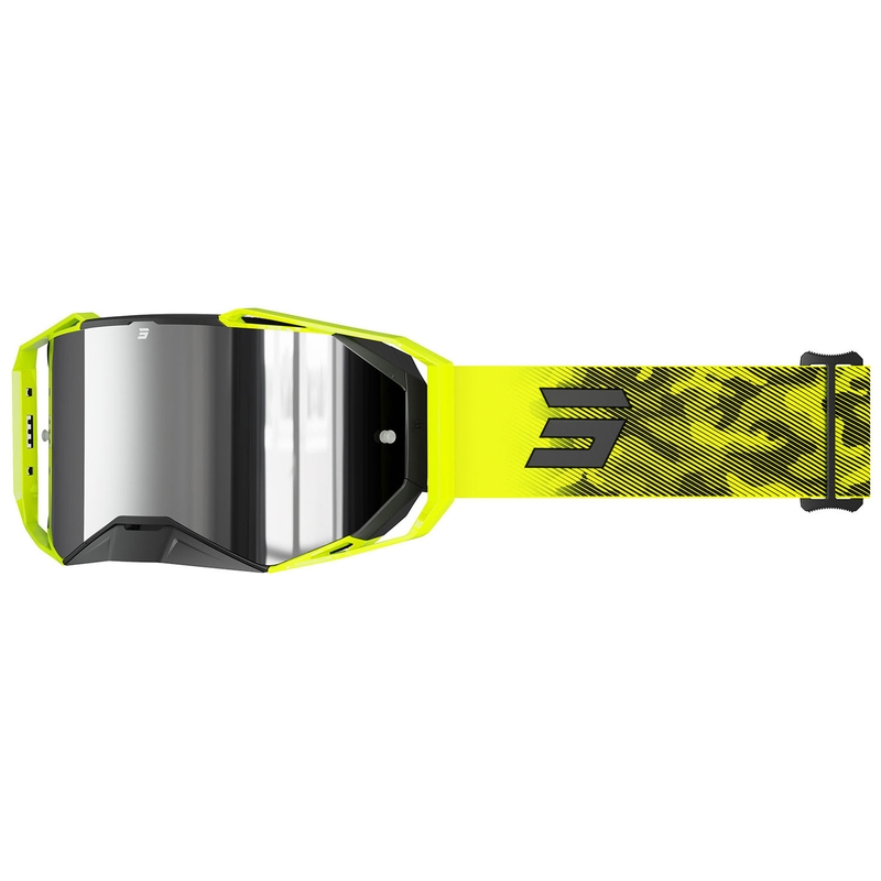 Gogle motocrossowe Shot Lite Patrol fluo żółte ze srebrną plexi irydową