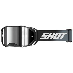 Gogle motocrossowe Shot Lite Solid czerń ze srebrną irydową pleksiglasem