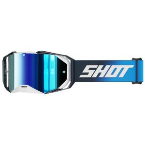 Gogle motocrossowe Shot Lite Jednolicie niebieskie z niebieską irydową pleksiglasem