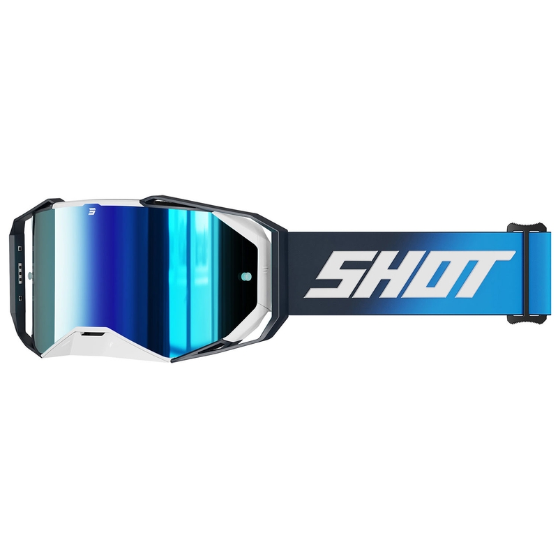 Gogle motocrossowe Shot Lite Jednolicie niebieskie z niebieską irydową pleksiglasem