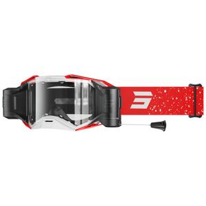 Gogle motocrossowe Shot Lite Roll-Off Mist czerwone z przezroczystą plexi