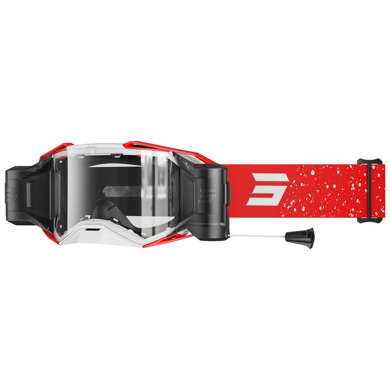 Gogle motocrossowe Shot Lite Roll-Off Mist czerwone z przezroczystą plexi