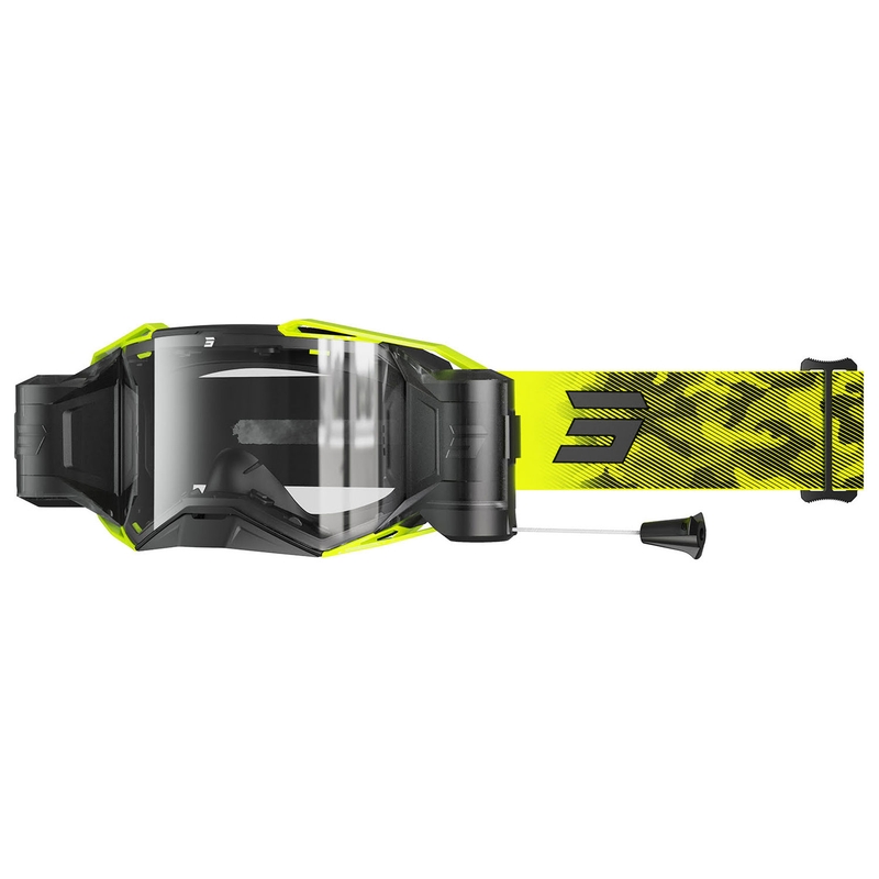 Gogle motocrossowe Shot Lite Roll-Off Patrol fluo żółte z przezroczystą plexi