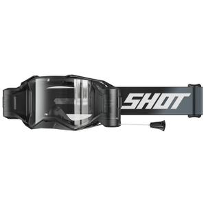 Gogle motocrossowe Shot Lite Roll-Off Solidne czarne z przezroczystą pleksiglasem