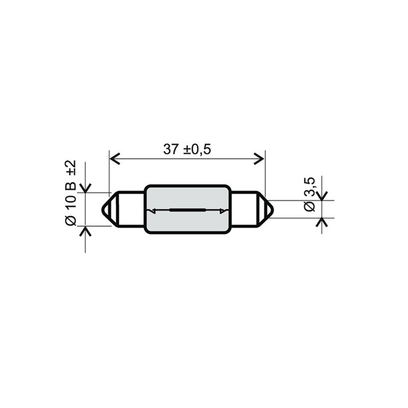Lamp RMS T11x39 12V 10W