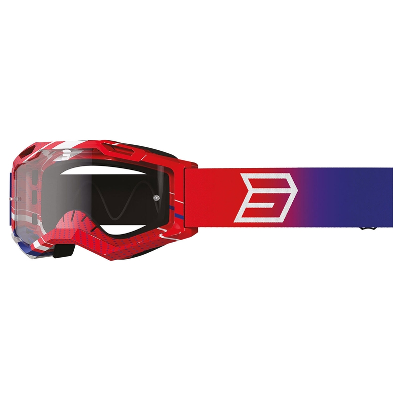 Dziecięce gogle motocrossowe Shot Rocket Kid 2.0 drop patriot z przezroczystą plexi