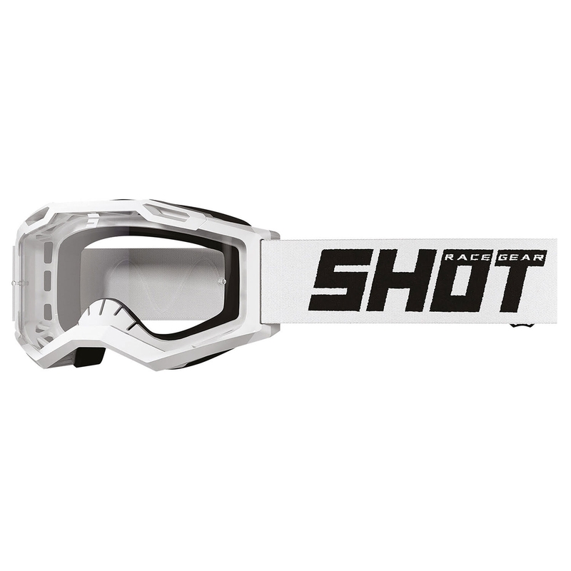 Dziecięce gogle motocrossowe Shot Rocket Kid 2.0 w kolorze białym z przezroczystą pleksi
