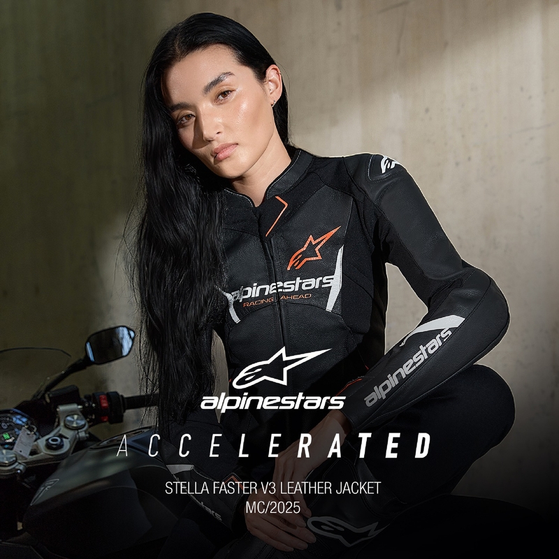 Damska skórzana kurtka motocyklowa Alpinestars Stella Faster 3 w kolorze czarno-biało-fluoczerwonym