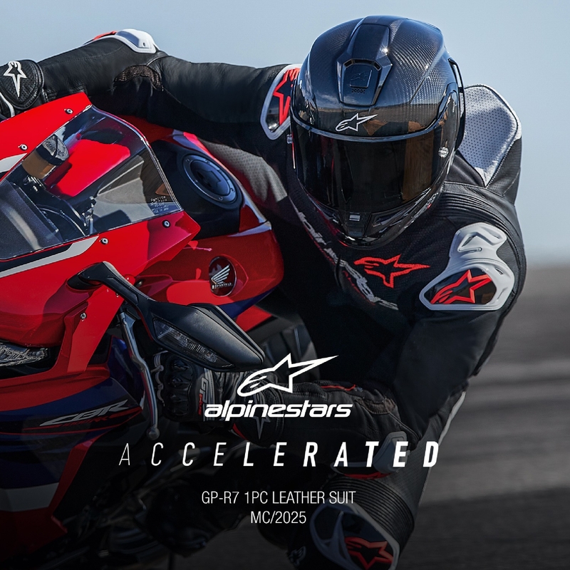 Alpinestars GP-R7 Jednoczęściowy skórzany kombinezon motocyklowy zgodny z technologią Tech-Air czarno-biało-fluo czerwony