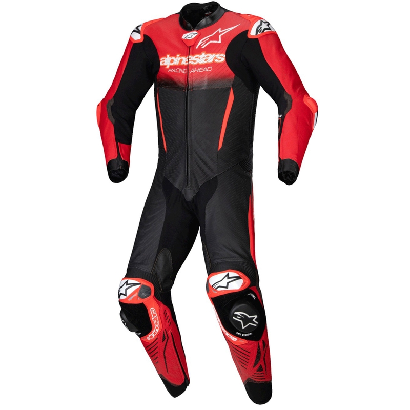 Czarno-czerwony jednoczęściowy kombinezon skórzany Alpinestars GP-R7 zgodny z technologią Tech-Air