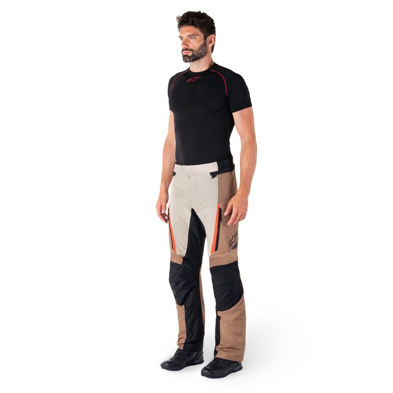 Alpinestars ST-1 Wodoodporne spodnie motocyklowe khaki-piaskowo-czarno-fluoczerwone