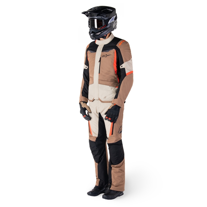 Alpinestars ST-1 Wodoodporne spodnie motocyklowe khaki-piaskowo-czarno-fluoczerwone
