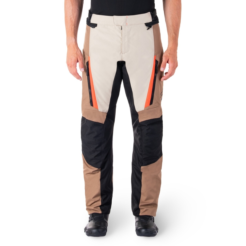 Alpinestars ST-1 Wodoodporne spodnie motocyklowe khaki-piaskowo-czarno-fluoczerwone