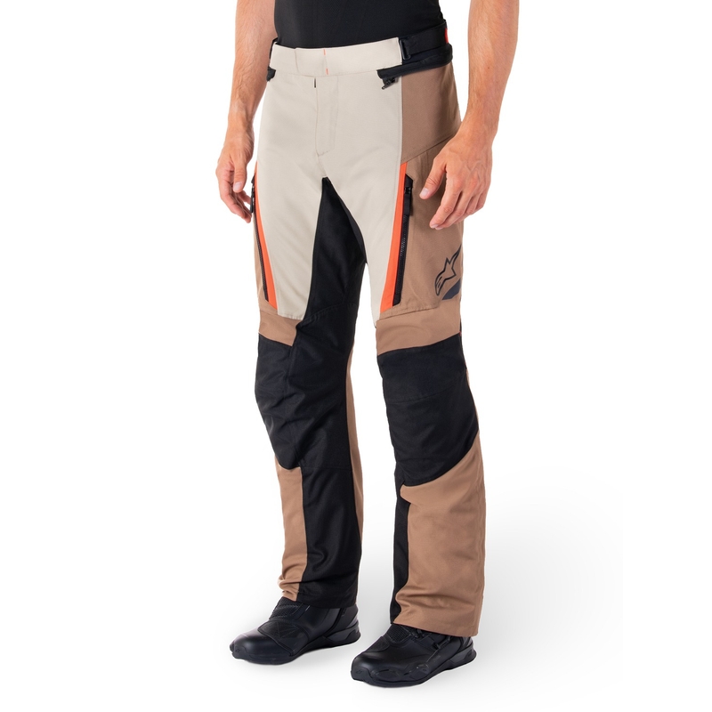 Alpinestars ST-1 Wodoodporne spodnie motocyklowe khaki-piaskowo-czarno-fluoczerwone