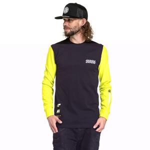 T-shirt z długim rękawem Meatfly Appex fluo żółto-czarny