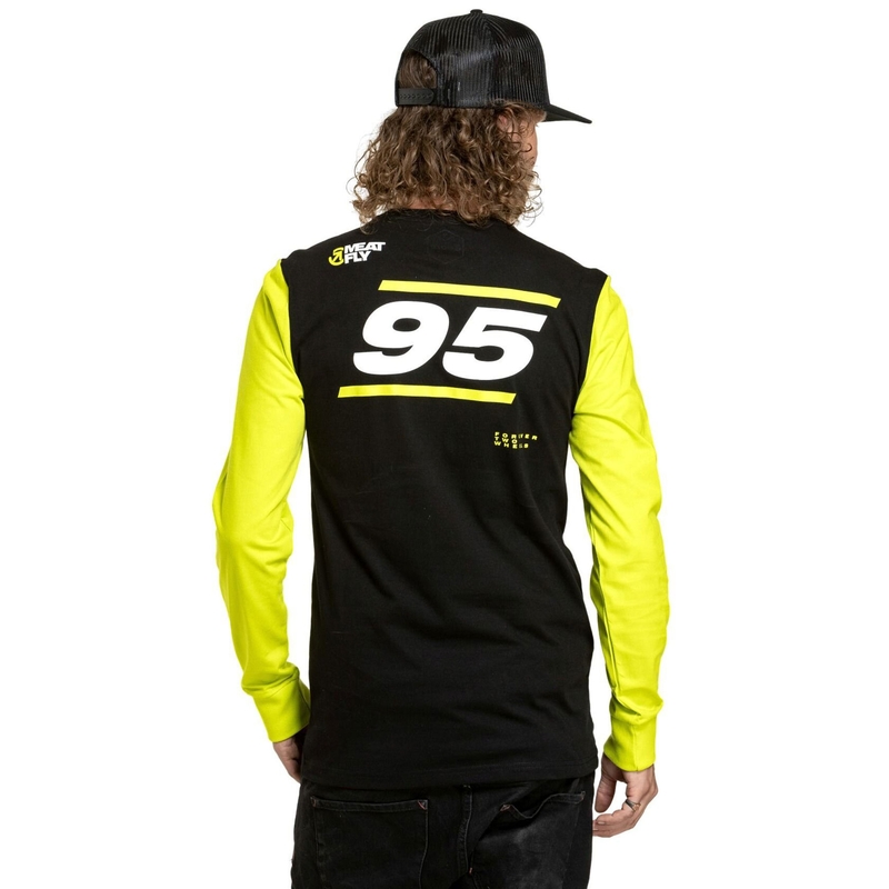 T-shirt z długim rękawem Meatfly Appex fluo żółto-czarny