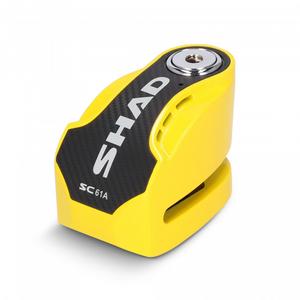 Disc lock with alarm SHAD SC61A C0S6103A yellow pin 6mm