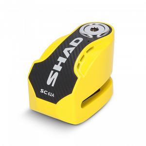 Disc lock with alarm SHAD SC62A C0S6203A yellow pin 10mm