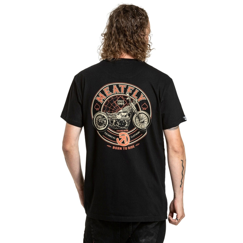 T-shirt Meatfly Born To Ride czarny