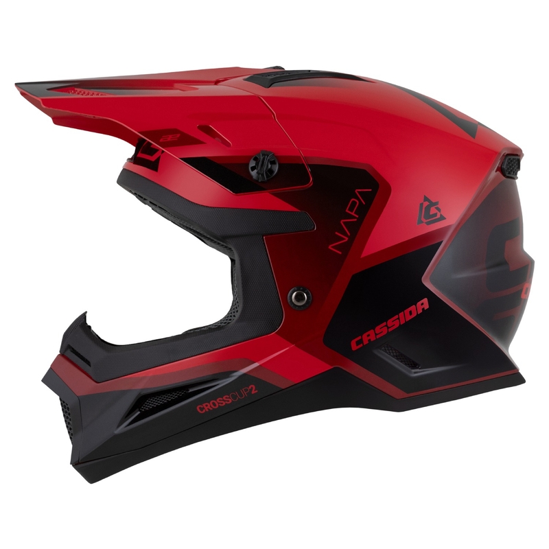 Kask motocyklowy motocrossowy Cassida Cross Cup 2 Napa czerwony perłowo-fioletowo-czarny