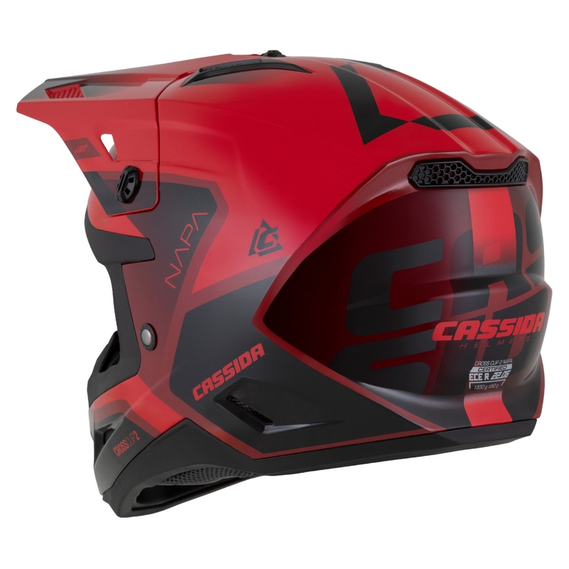 Kask motocyklowy motocrossowy Cassida Cross Cup 2 Napa czerwony perłowo-fioletowo-czarny