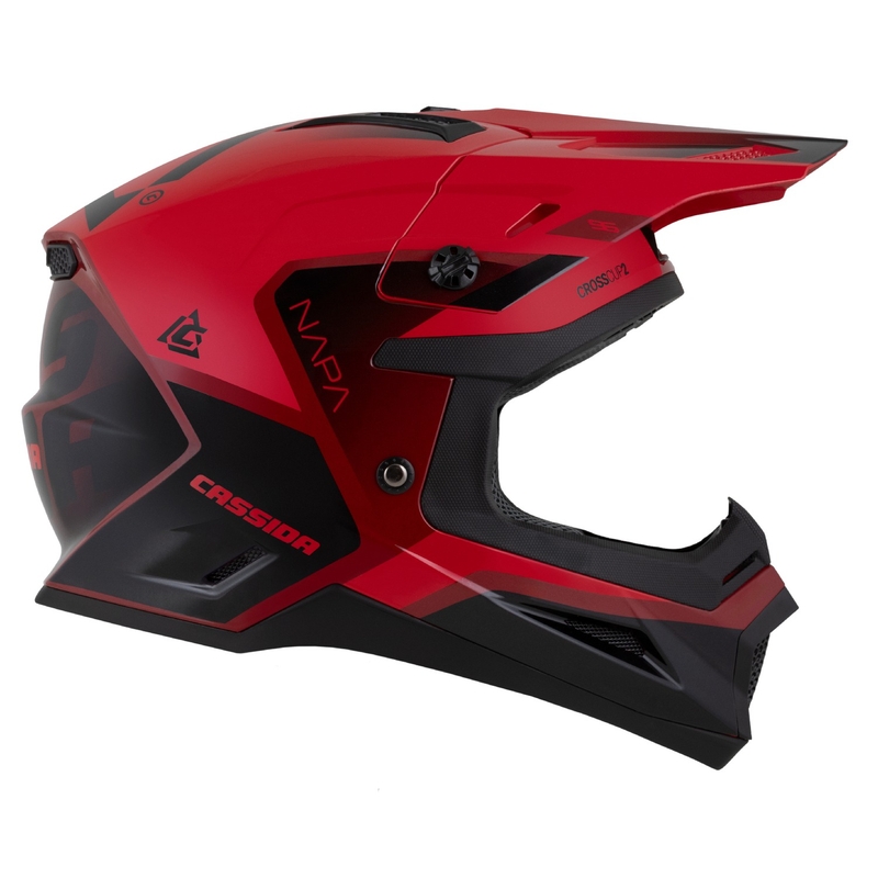 Kask motocyklowy motocrossowy Cassida Cross Cup 2 Napa czerwony perłowo-fioletowo-czarny
