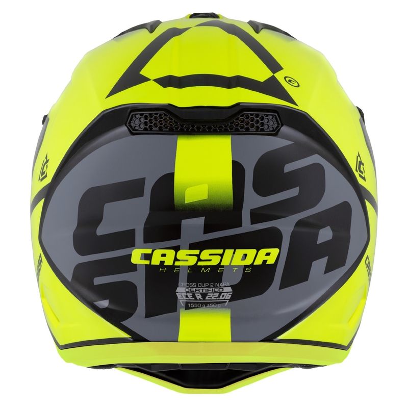 Kask motocyklowy motocross Cassida Cross Cup 2 Napa fluo żółto-czarno-perłowo-szary