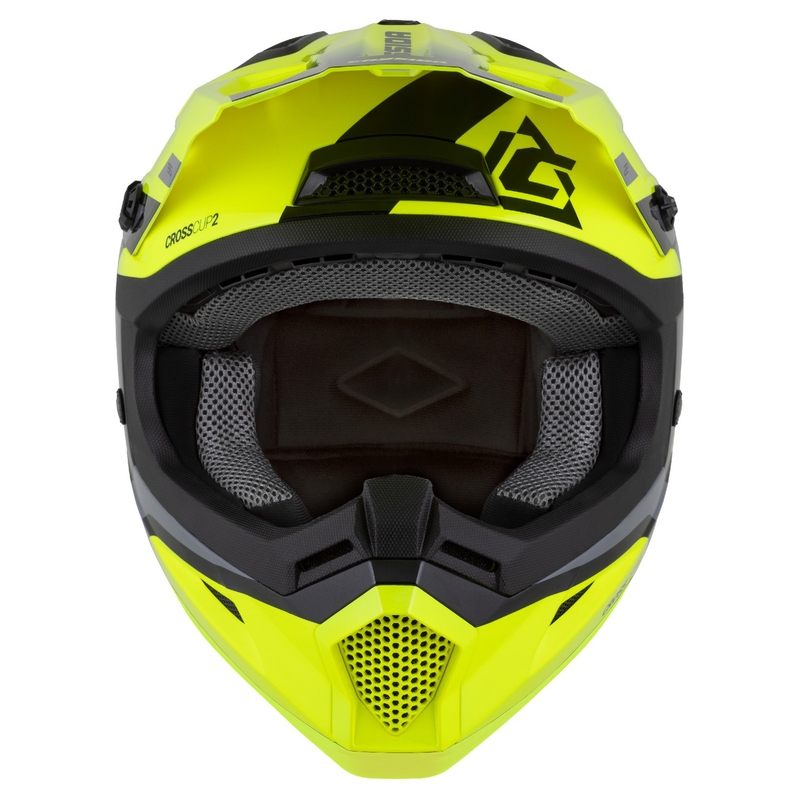 Kask motocyklowy motocross Cassida Cross Cup 2 Napa fluo żółto-czarno-perłowo-szary