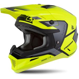 Kask motocyklowy motocross Cassida Cross Cup 2 Napa fluo żółto-czarno-perłowo-szary