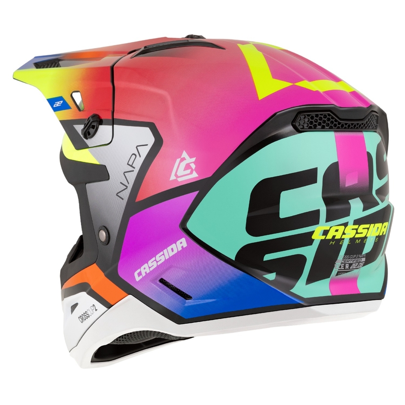 Kask motocyklowy motocrossowy Cassida Cross Cup 2 Napa perłowy wielokolorowy