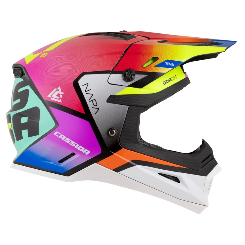 Kask motocyklowy motocrossowy Cassida Cross Cup 2 Napa perłowy wielokolorowy