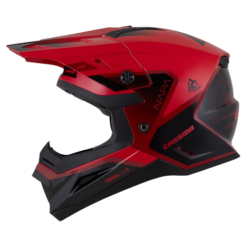 Dziecięcy kask motocrossowy Cassida Cross Cup 2 Napa Pearl czerwono-fioletowo-czarny