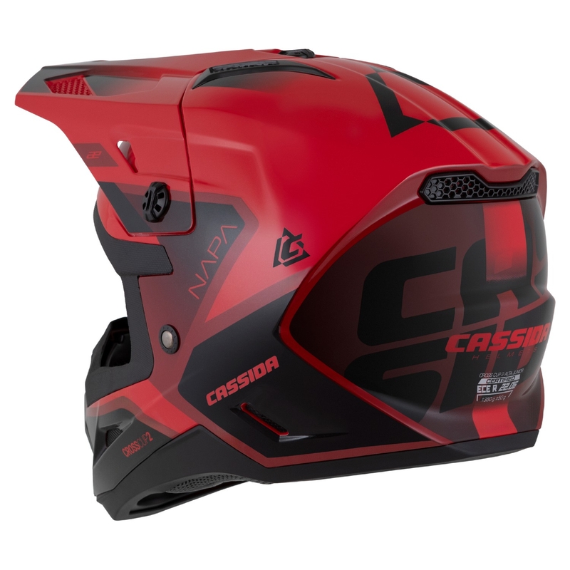 Dziecięcy kask motocrossowy Cassida Cross Cup 2 Napa Pearl czerwono-fioletowo-czarny