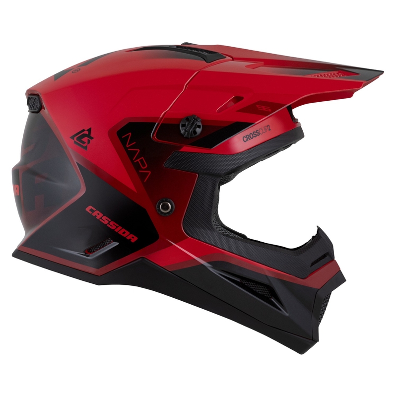 Dziecięcy kask motocrossowy Cassida Cross Cup 2 Napa Pearl czerwono-fioletowo-czarny