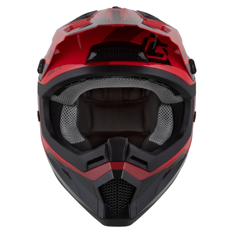 Dziecięcy kask motocrossowy Cassida Cross Cup 2 Napa Pearl czerwono-fioletowo-czarny