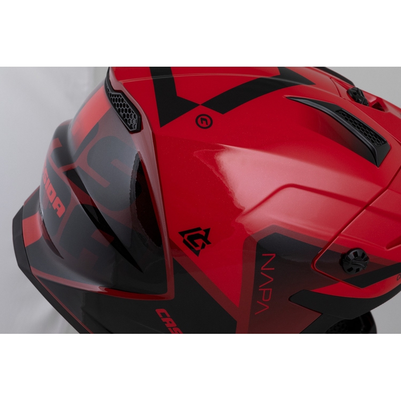 Dziecięcy kask motocrossowy Cassida Cross Cup 2 Napa Pearl czerwono-fioletowo-czarny