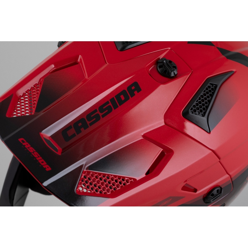 Dziecięcy kask motocrossowy Cassida Cross Cup 2 Napa Pearl czerwono-fioletowo-czarny