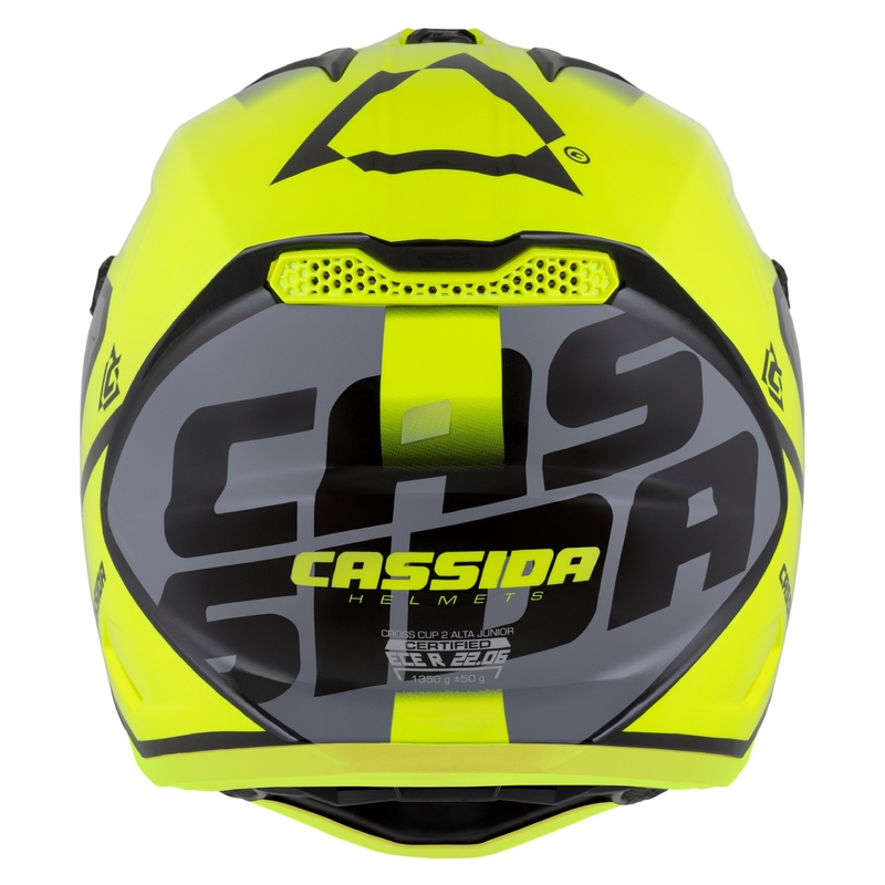 Dziecięcy kask motocrossowy Cassida Cross Cup 2 Napa Fluo żółto-czarno-szary perłowy