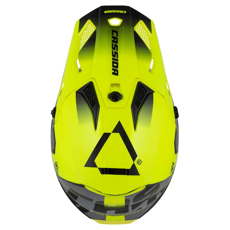 Dziecięcy kask motocrossowy Cassida Cross Cup 2 Napa Fluo żółto-czarno-szary perłowy