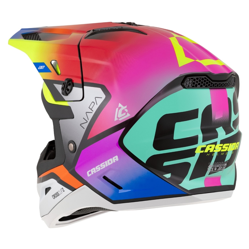 Wielokolorowy dziecięcy kask motocrossowy Cassida Cross Cup 2 Napa Pearl