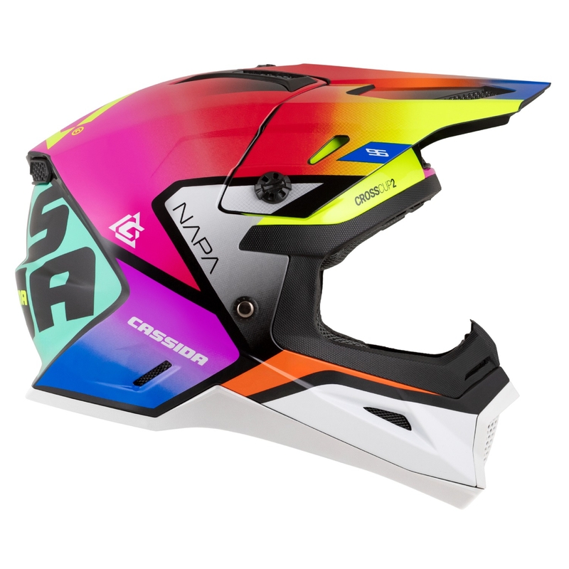 Wielokolorowy dziecięcy kask motocrossowy Cassida Cross Cup 2 Napa Pearl