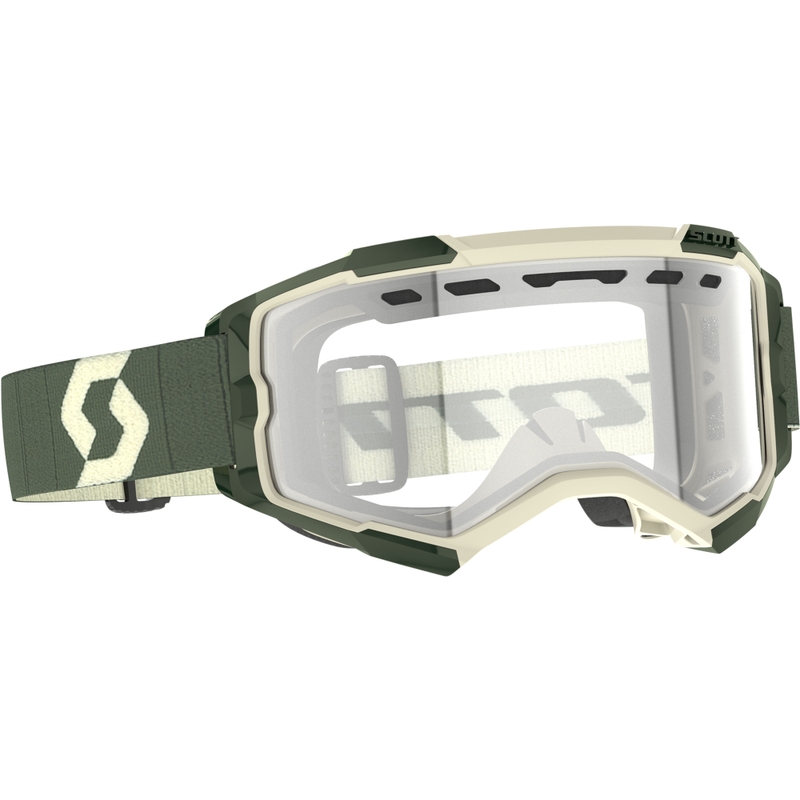 Gogle motocrossowe SCOTT Fury Enduro khaki z przezroczystą plexi