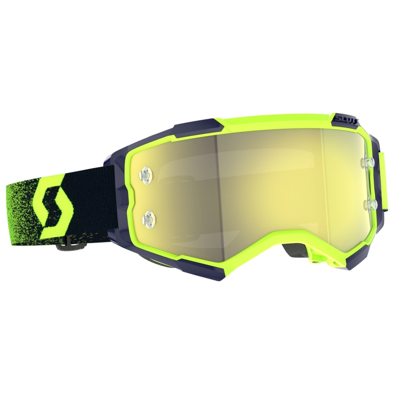 Gogle motocrossowe SCOTT Fury CH zielono-fluo żółte z lustrzaną plexi